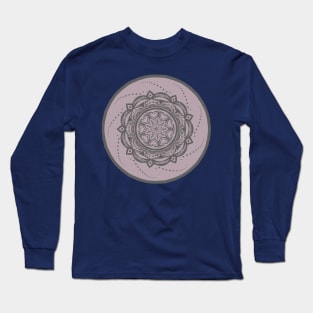 Swirl Pink and Gray Mandala Long Sleeve T-Shirt